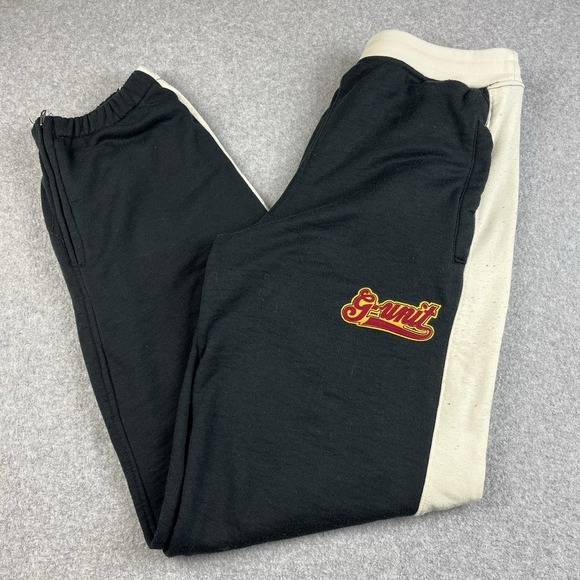 Vintage G Unit Sweatpants Mens Large Black Baggy Y2K Hip Hop 50 Cent Slim Shady - Picture 1 of 12